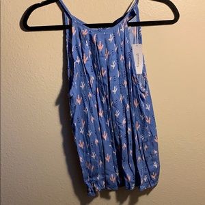 Blue cactus print top